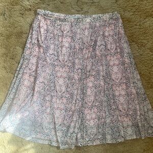 Christopher & Banks Pink and Black A-Line Skirt